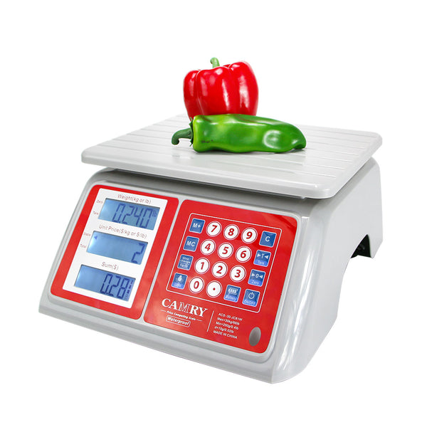 Wuzstar Digital Weight Price Scale Commercial Accurate Food Meat Fruit  Weight Scale with Thermal Label Printer 66LB/30KG